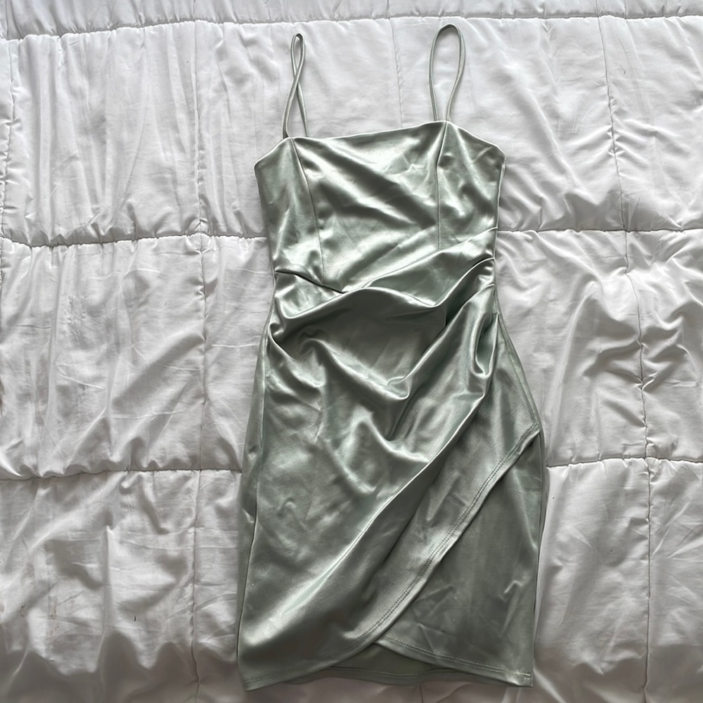 Wrapped in stylish satin mini dress -brand: Windsor